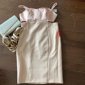 ASOS pink/peach strapless dress size 14